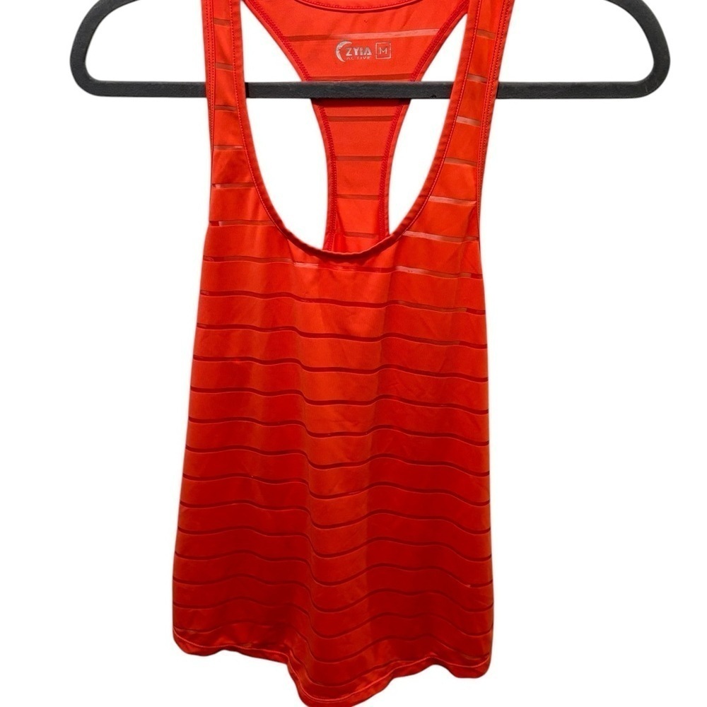 Lot 4 Zyia Athletic Tank Tops Size M Racerbacks Orange Coral Poppy White Camo - Picture 7 of 14